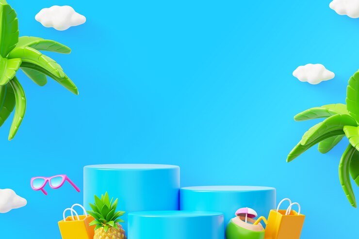 無料PSD 夏の販売表彰台の背景
