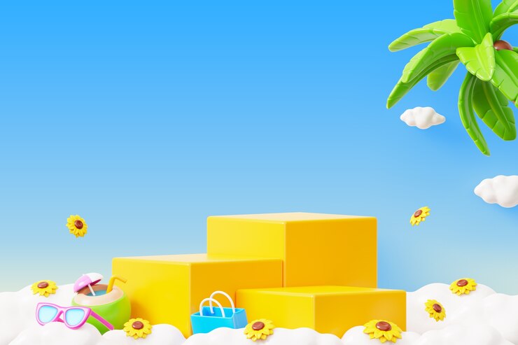 無料PSD 夏の販売表彰台の背景