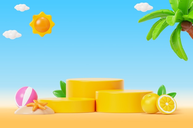 Summer sales podium background