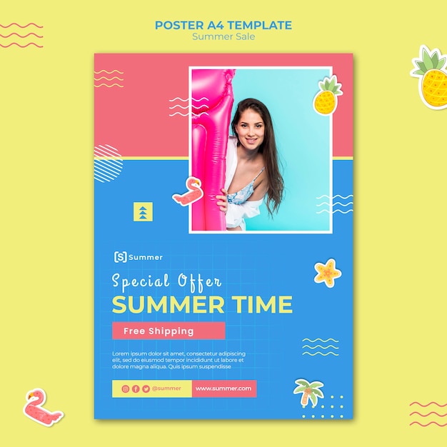 Free PSD summer sales print template