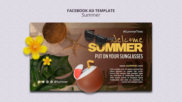 Free PSD summer season facebook template