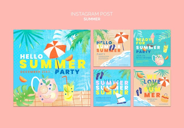 Summer season instagram posts