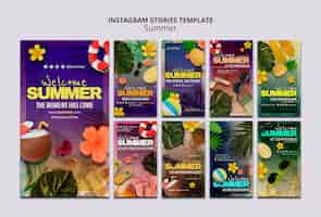 PSD gratuito storie di instagram della stagione estiva