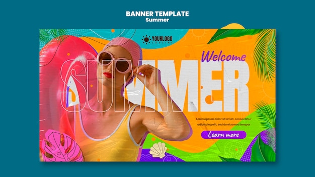 Free PSD summer season landing page template