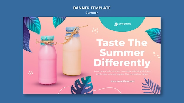 Summer smoothie banner template