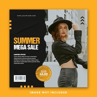 Summer social media post template for fashion