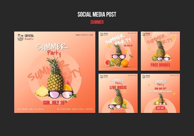 Free PSD summer social media posts