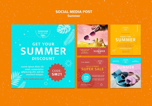 Free PSD summer social media posts