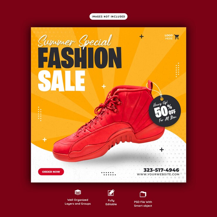 Free PSD summer special fashion sale instagram post template
