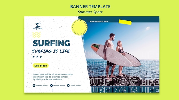 Free PSD summer sport banner template