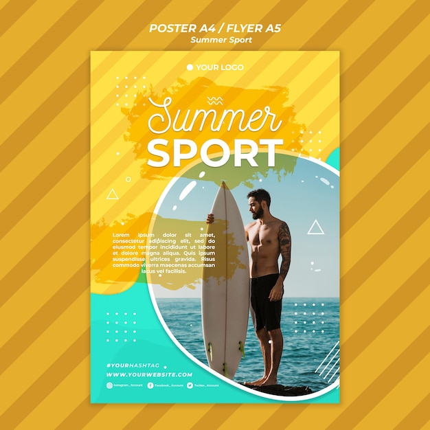 Free PSD summer sport flyer concept