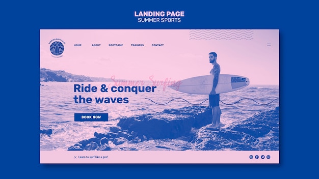 Free PSD summer sport landing page