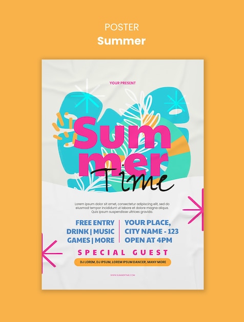 無料PSD summer template design