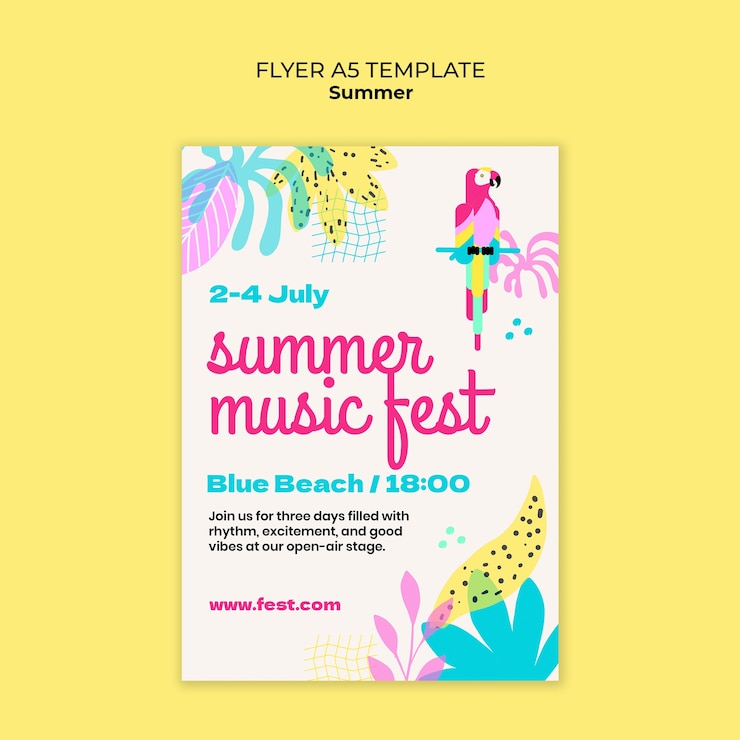 無料PSD 夏のテンプレートデザイン