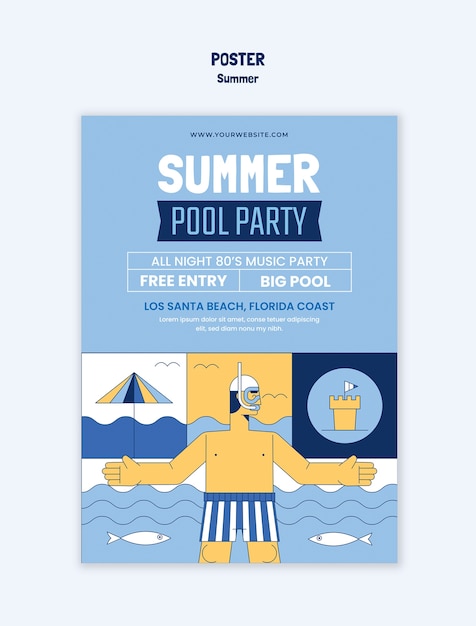 Free PSD summer  template design