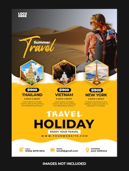 Summer travel flyer design