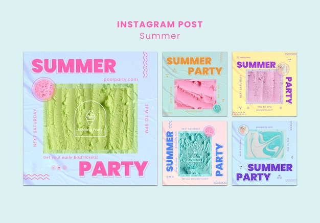 PSD gratuito post di instagram per la celebrazione dell'estate