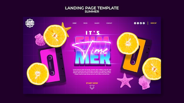 Summertime celebration landing page