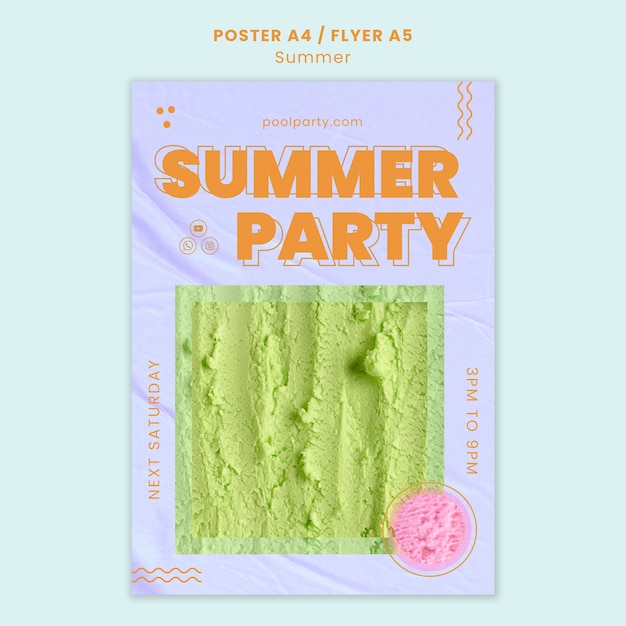 Free PSD summertime celebration poster template