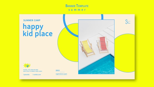 Summertime happy place banner template