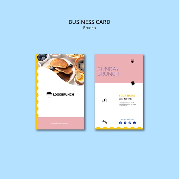 Free PSD sunday brunch business card template