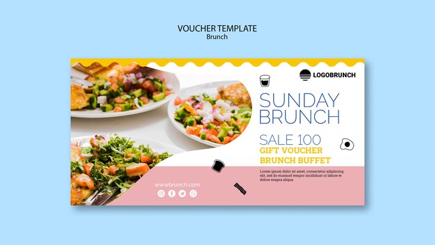 sunday brunch food voucher template