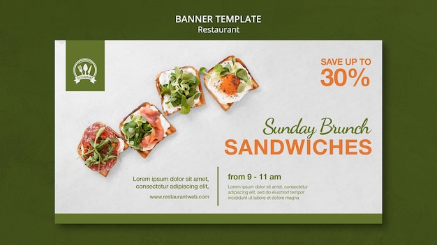 Sunday brunch sandwiches banner template