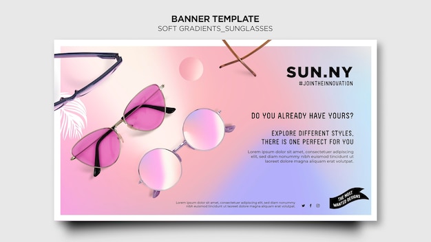 Sunglasses shop banner template Free Psd
