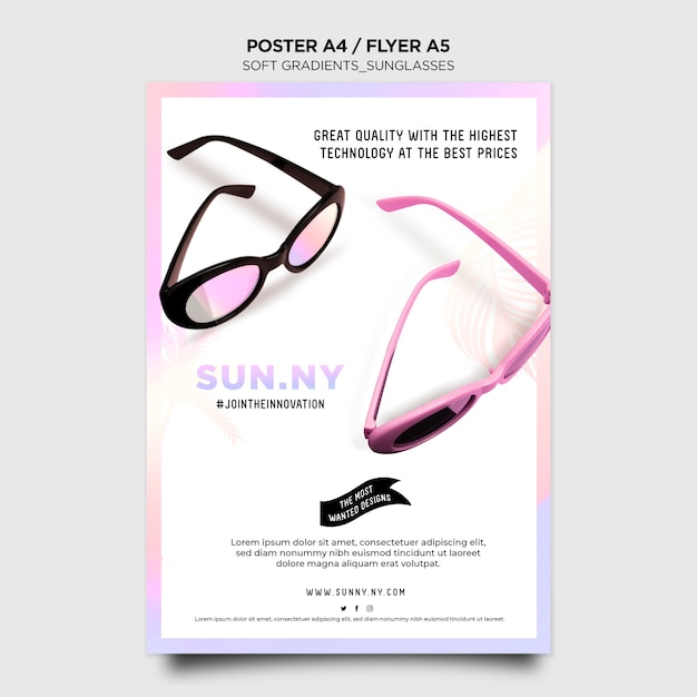 Sunglasses Shop Flyer Template – PSD Template for Fashion Poster