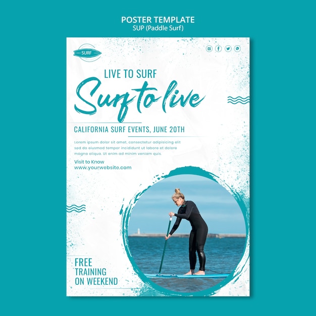 Free PSD sup poster template design