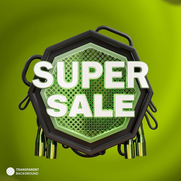 Get Your Free Download of the Super Sale 3D Promotion Banner Render