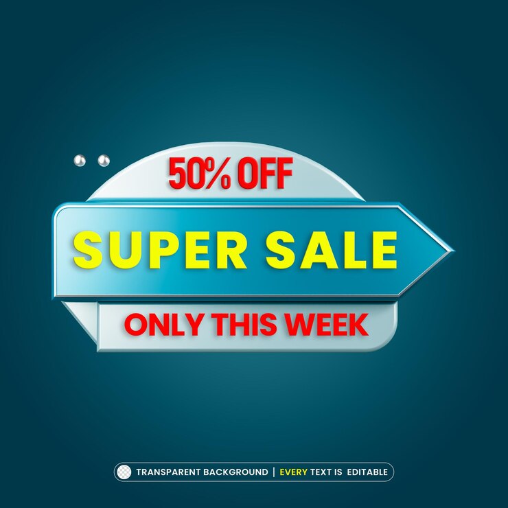 मुफ़्त PSD super sale banner template with editable textbg