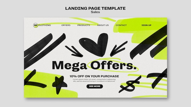 Free PSD super sales landing page template