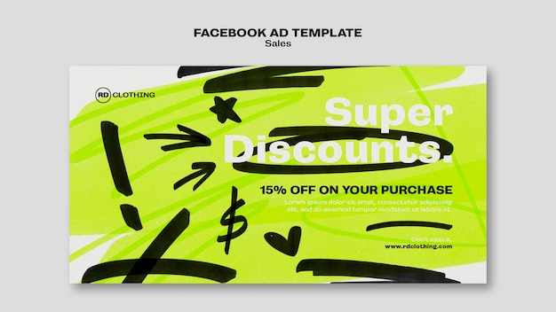 Modello di promozione sui social media di super vendita