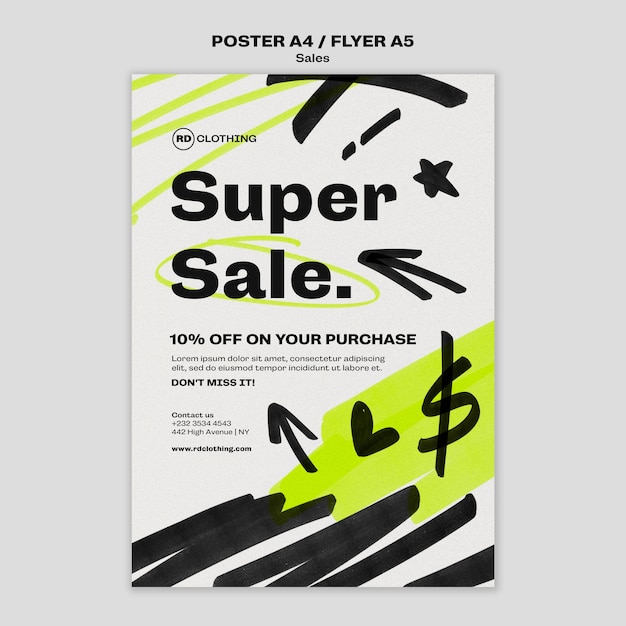 Super sales vertical poster template