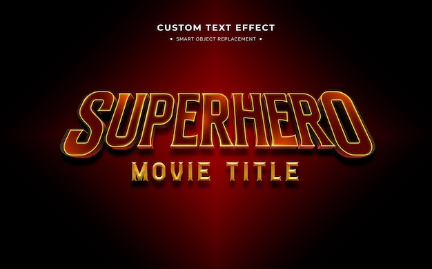 PSD gratuito superhero effetto testo in stile 3d