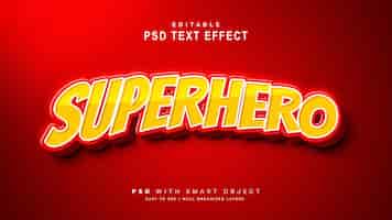 Бесплатный PSD Текстовый эффект супергероя
