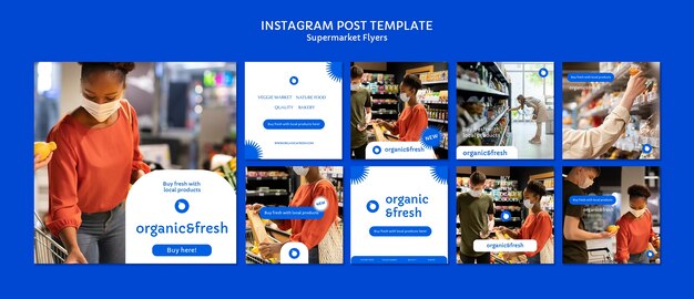 Supermarket business instagram posts collection