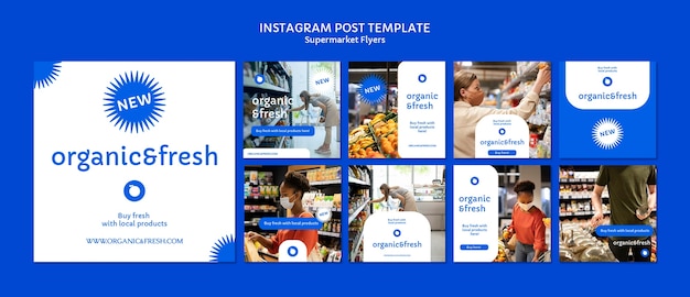 Supermarket business instagram posts collection