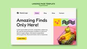 Free PSD supermarket business landing page template