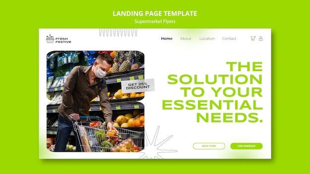 Free PSD supermarket business landing page template