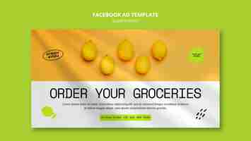 Free PSD supermarket business social media promo template