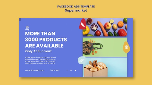 Free PSD supermarket business social media promo template