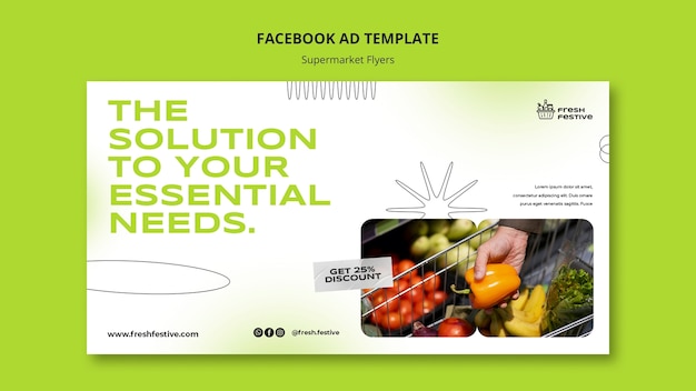 Free PSD supermarket business social media promo template