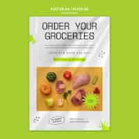 Free PSD supermarket business vertical poster template