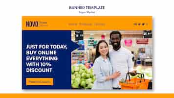 Free PSD supermarket concept banner template
