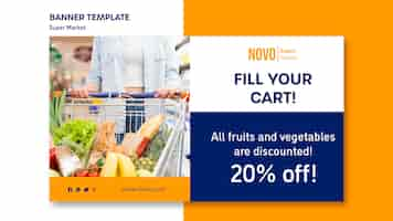 無料PSD スーパーマーケットのコンセプトバナーテンプレート