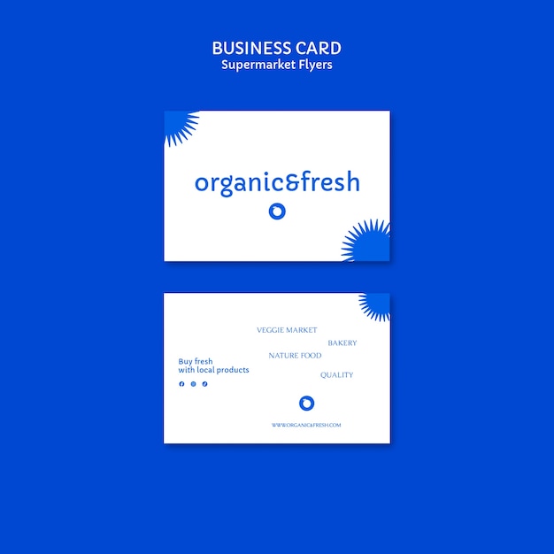 Free PSD supermarket horizontal business card template