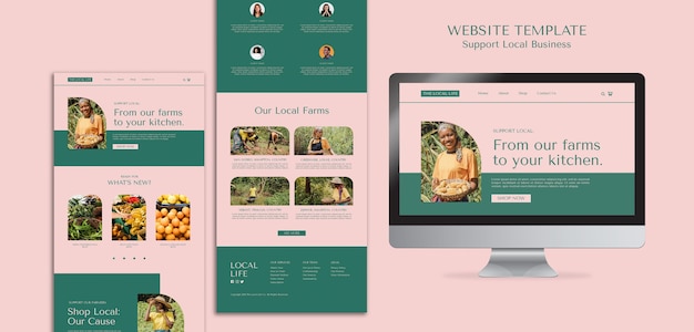 Free PSD support local businesses website template