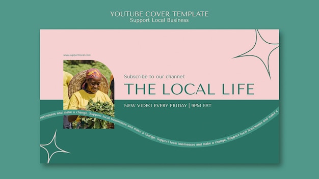 Free PSD support local businesses youtube cover